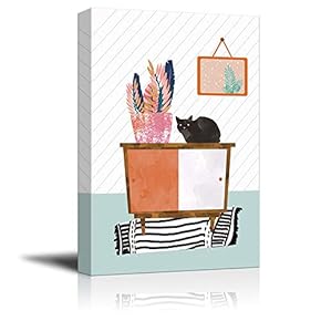 Adorable Kitten Painting Wall Bedroom Living Room