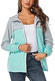 ZEGOLO Women's Raincoats Waterproof Packable Windbreaker Lightweight Active Outdoor Hooded Rain Jacket S-XXL