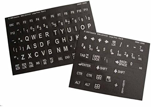 EZKey Labels Computer Keyboard Stick-ons White on Black