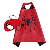 Superhero Halloween Party Cape and Mask Set for Kids Spiderman