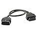 OLLGEN 1.64 Feet/50cm OBD II OBD2 Splitter Cable Cord,16 Pin OBDii Male to Female Extension Cable,Auto Car Diagnostic Extender Cord Adapter