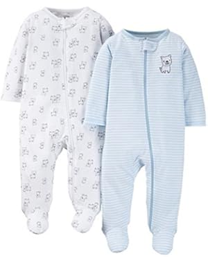 Just One You Baby Boys' Doggy 2-Pack Footed Sleeper - Blue