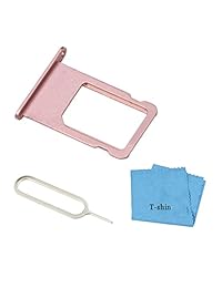 Tarjeta SIM bandeja Funda ranuras para tarjetas soporte parte de repuesto para iPhone 6S Plus (5.5inch) con tarjeta SIM Remover Pin de expulsión herramienta clave y gamuza, Gris