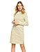 BEAUTYTALK Women's Casual Long Sleeve Striped Loose Tunic T-Shirt Dress