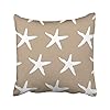 Emvency Set of 4 Throw Pillow Covers Beach Starfish Words Rules Holiday Summer Nautical Anchor Distressed Taupe…