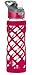 Swig Savvy Sports Leakproof Wide Mouth Glass Water Bottle with Straw and Silicone Sleeve, 25 Ounces, Pink