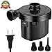 Electric Air Pump for Inflatables Air Mattress Pump with 3 Nozzles 110V AC/12V DC Airbed Boat Pool Raft Inflatable Pump Black (ACDC)