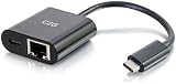 C2G USB C to Ethernet Adapter with Power Delivery - Black - 1000Mbps Network view 2