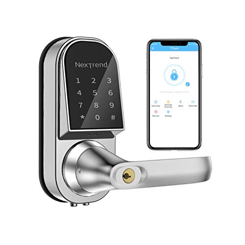 Bluetooth Lock, NexTrend Electronic Door Lock with Bluetooth Keyless, Touchscreen, Mechanical