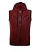 uxcell Men's Sleeveless Slim Fit Hoodie Vest Zipper Drawstring Gilet Jacket with Pockets 46 Burgundy
