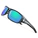 TOREGE Polarized Sports Sunglasses for Man Women Cycling Running Fishing Golf TR90 Unbreakable Frame TR011 -Upgrade (Bright Transparent Grey&Black-S20)