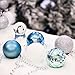 Valery Madelyn Christmas Tree Decorations Set, 50ct Light Blue Silver Shatterproof Christmas Ball Ornaments Bulk, 2.36 Inches Hanging Ornaments for Xmas Valentine St. Patrick's Day Mardi Gras Holiday