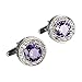 Unique Stylish Modern Cufflinks Luxury Amethyst Crystal Cuff Links for Shirt Wedding Business