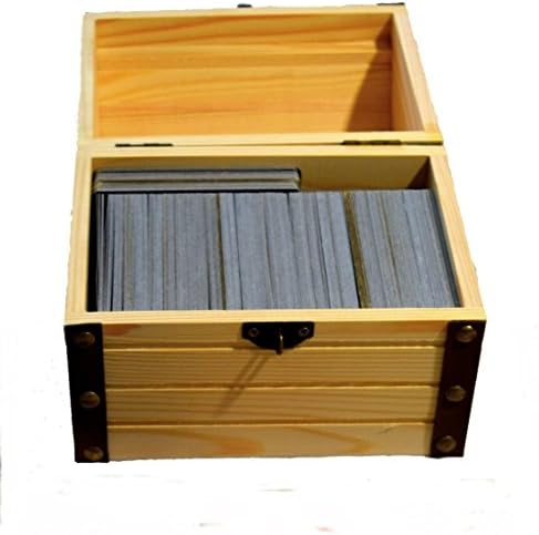 The Card Wizard: Deck Box Wooden Gaming Chest with a Working Lock, Compatible for Deck and Card Lot Storage with Magic the Gathering (MTG)
