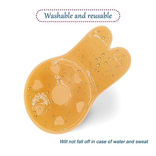 2 Pairs Invisible Adhesive Bra,Sticky Backless Strapless Bra,Push Up Large Breast Lift Nipple Covers for Women for C/D Cup