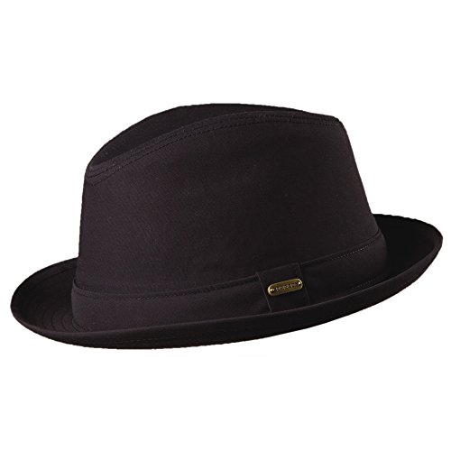 Stetson men s fedora linen hat, black, x-large