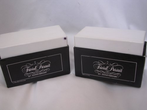 Trivial Pursuit 10th Anniversary Subsidiary Card Set ; Question and Answer Cards in 2 Card Boxes for use with the Master Game ; 1990s 1992