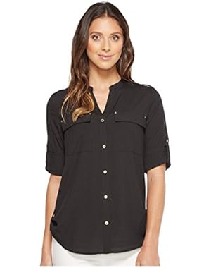 Womens Crew Neck Roll Sleeve