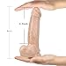 LUV-SPOT Realistic Ultra-Soft 8 inch Liquid Silicone Dildo with Strong Suction Cup Penis Cock Dong for Masturbation Vaginal G-spot and Anal Sex Play 0.85lb