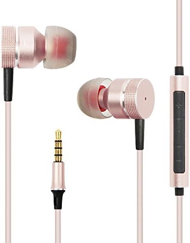 Magaosi HIFI Stereo Bass Earbuds,Noise Cancelling Earbuds,In Ear Earbuds with Mic,Dual-Driver Headphones,Dynamic Balanced Armature,Rose Metal
