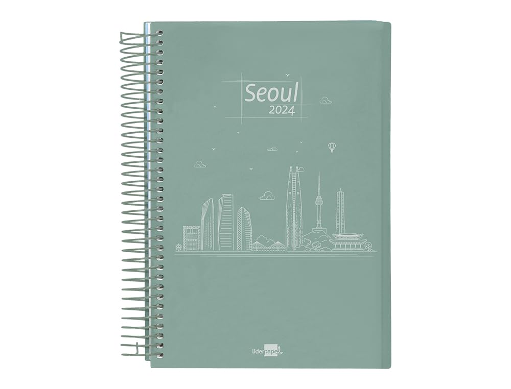 Liderpapel Spiral Diary Gazi A4 2024 Day Page Cover Polypropylene Paper 70 g Seoul