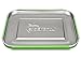 LunchBots Large Trio Stainless Steel Lunch Container -Three Section Design for Sandwich and Two Sides - Metal Bento Lunch Box - Eco-Friendly - Stainless Lid - Green Dots