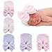 Upeilxd Newborn Hospital Hat Infant Baby Hat Caps with Bow Soft Cute Nursery Beanie Hat