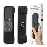Remote Case for Apple Tv 4th / 5th /4K Generation, Akwox Light Weight [Anti Slip] Shock Proof Silicone Remote Cover Case for New Apple Tv 4th Gen Siri Remote Controller with Lanyard (Black)