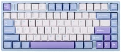 EPOMAKER AULA M75 Wireless Gaming Keyboard with 8000mAh Battery, 75% CNC Aluminum Mechanical Keyboard, Hot Swappable, Creamy Gasket, RGB Backlight, NKRO for Games/Office (Blue&White&Purple)