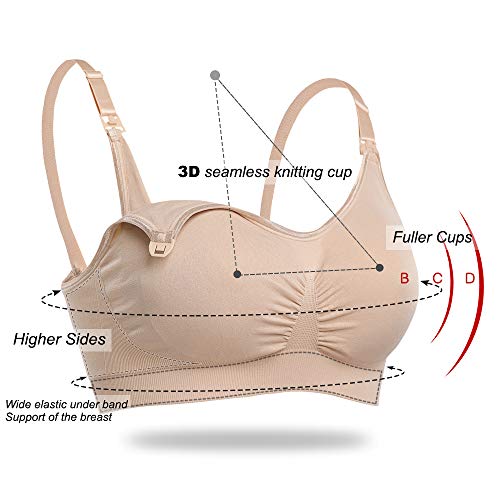 LYSHION 3PACK Seamless Nursing Maternity Bras,Breastfeeding Maternity