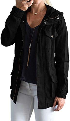 YOMISOY Womens Jackets Lightweight Fall Hoodies Zip Up Safari Anorak Coat with Pockets