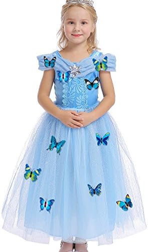 Abroda Girls Party Outfit Butterfly Fancy Dress Snow Queen Princess Halloween Costumes Cosplay Dress LTLF003_S