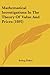 Mathematical Investigations In The Theory Of Value And Prices (1892)