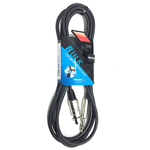 Proel BULK210 Balanced Audio Cable with 6.3mm Stereo Jack Connection to Cannon XLR 3P Female 3mt