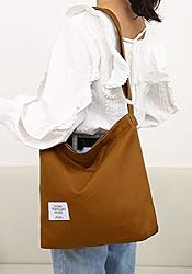 Covelin Women's Retro Large Size Canvas Shoulder
