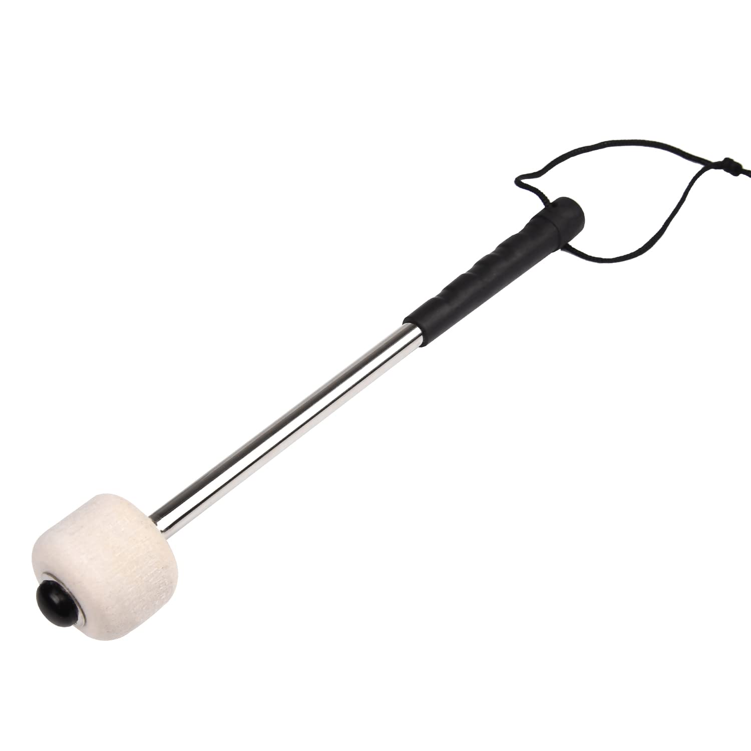 MFUOE Stainless Steel Drum Hammer Instrument Accessories Drum Stick Stainless Steel Hammer for Bass Drum Drum Stick with Wool