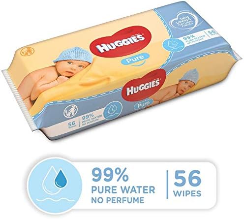 HUGGIES Baby Salviette Pure 56,package may vary, 1 count (Pack of 56)