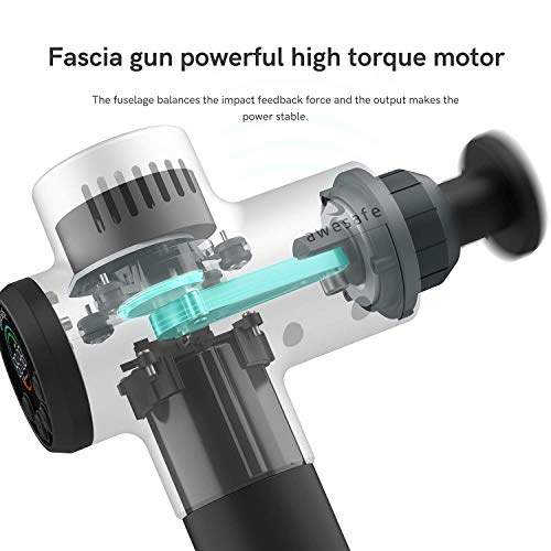 WBM Massage Gun Portable Powerful Handheld Deep Tissue Percussion Muscle Massager with 30 Speed Choice and 6 Types of Massage Heads for Relieving Muscle Pain, Soreness, and Stiffness - Thumbnail 2