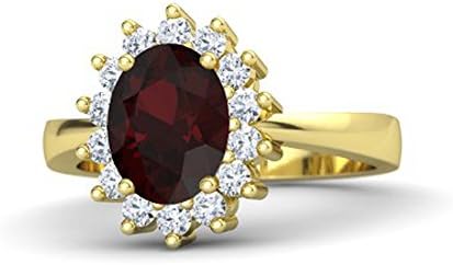 Womens Jewelry 14k Yellow Gold Plated Alloy Highest Quality 8x6 MM Oval Cut Multi-Color CZ Cluster Ring Birthstone Rings Free Sizes 4-11