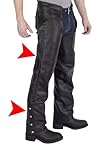 Viking Cycle Leather Chaps - Braided Motorcycle Leather Chaps (M)