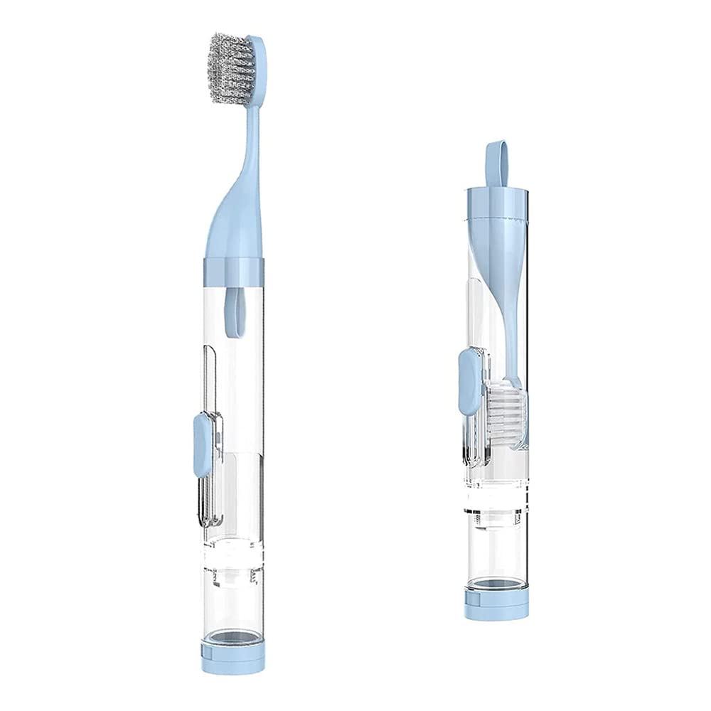 WAenZeeNH Portable Folding Toothbrush Travel Toothbrush with Toothpaste Case Portable Soft Toothbrushs for Travel Camping School Business Trip