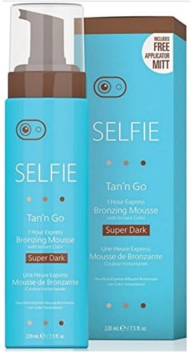 Selfie Tan'n Go 1 Hour Express Bronzing Mousse- Super Dark (With Free Applicator Mitt)