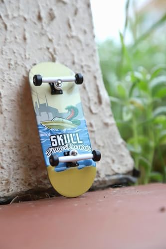 Skull Fingerboards® City Limits 34mm Pro Complete Professional Wooden Fingerboard Mini Skateboard 5 PLY with CNC Bearing Wheels