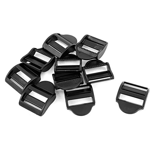 uxcell Ladder Slide Buckles Lock 10 Pcs Black for 2.5cm Bag Webbing Strap