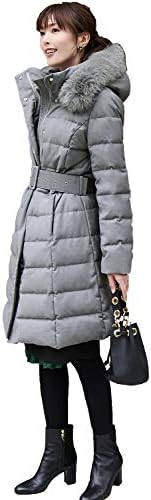 RUIRUE BOUTIQUE(ルイ・ルエ・ブティック) ベルト 付き フォックスファー ダウン コート レディース ダウンコート ダウンジャケット ロング フード ファー リアルファー アウター 防寒 スリム 軽量 大きいサイズ