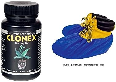 Clonex Rooting Gel 100mL, Best Plant Root Hormone Gel, Hormone Compound Nutrient Produces Roots From Plant Cuttings Fast, with Shoe Covers to Keep Your Workplace Clean- EPA Approved - by HYDRO EMPIRE