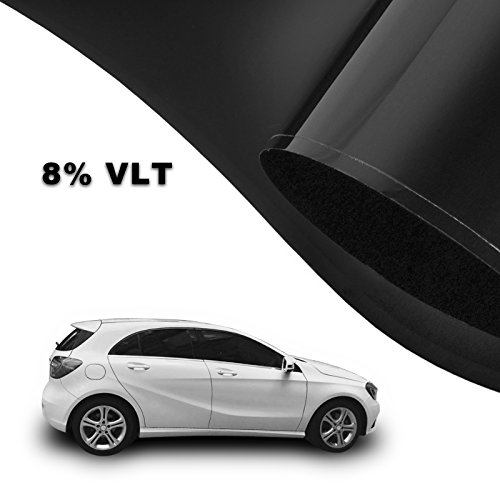 GOGOLO 2PCS 19.7×39.4 Black Car Window UV Protection Adhesive Tint Film Sun Shade Wrap Sticker 8% VLT Tinting for Pet & Baby Protection
