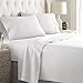 HC COLLECTION Bed Sheets Cal King, Hotel Luxury Platinum 1800 Series Brushed Microfiber Flat Sheet Deep Pocket Fitted Sheet and 2 Envelope Pillowcases, Ultra Soft 4 Pcs Bedding for Hot Sleepers, White