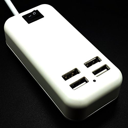 DeaqooTM 15W USB Power Adapter,4-Port Rapid USB Wall Charger Charging Station,Portable Desktop Charger Adapter For Any USB Devices With 5 Feet Cable-white