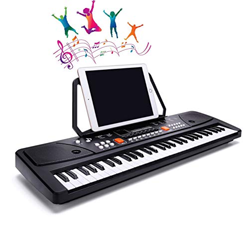 LYBALL Kids Keyboard 61 Keys Piano Multi-Function LED Musical Piano Rechargable Electronic Keyboard & Sheet Music Stand for Kids Birthday (61 Keys(24.8 Inch)) (61keys(24.8inch)) (Best Electronic Music Festivals)